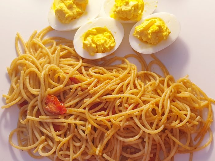 Pâtes complètes – Oeufs mimosa