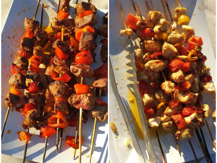 Brochettes marinées curry et mexicain