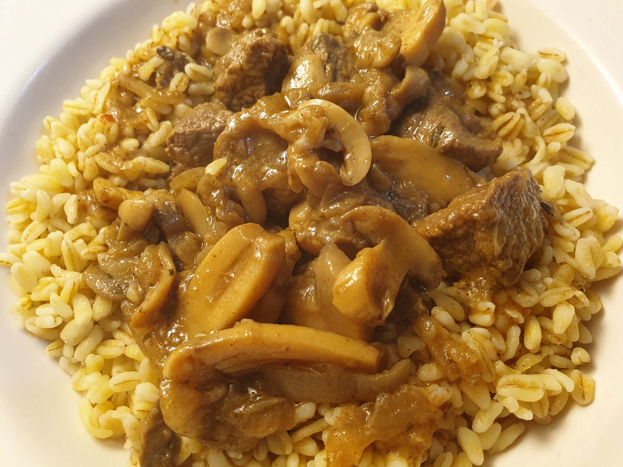 Jumeau de bœuf champignons et ebly pour un repas gourmand
