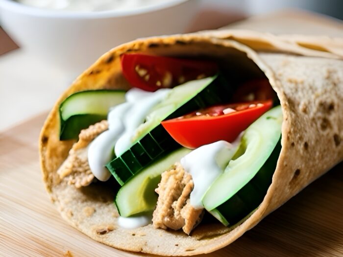 Wrap poulet crudités